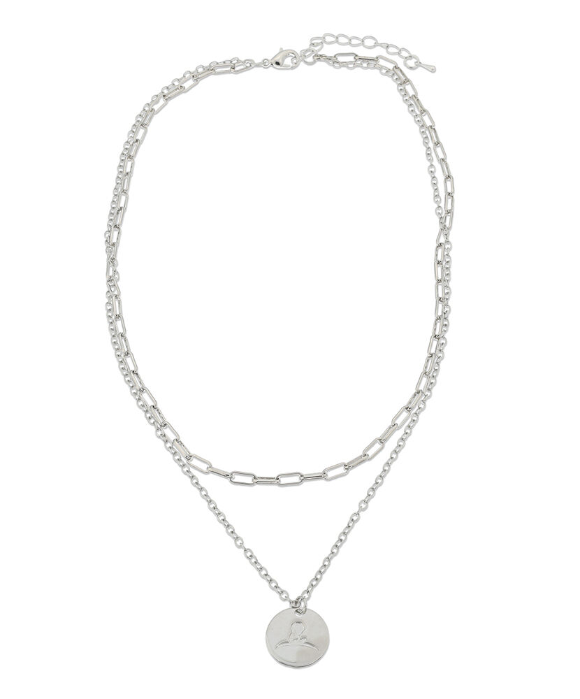 St. Jude Double Chained Necklace – Silver